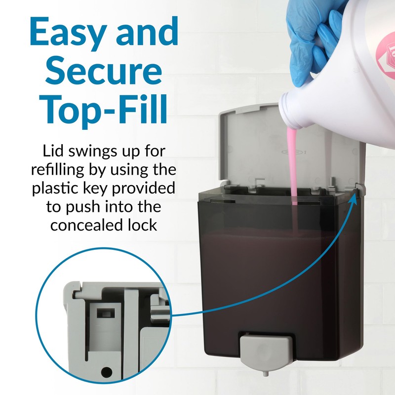 Bobrick Surface-Mounted Soap Dispenser - Manual Wall-Mounted 40 fl oz