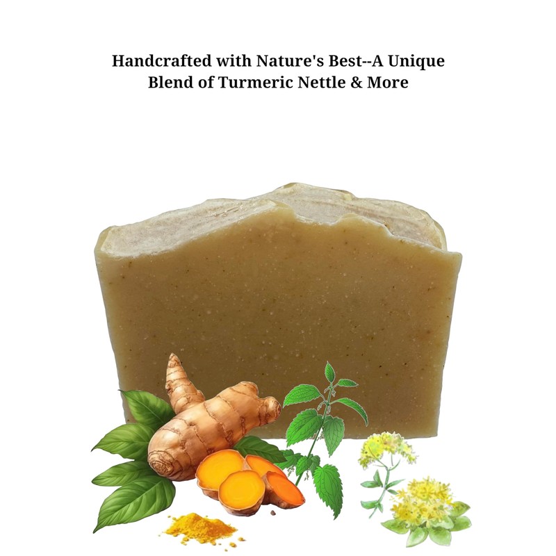 GemTii Tumeric Nettle Natural Cold Process Handmade Bar Soap