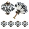 TsunNee 6 Pieces Ceramic Cupboard Knobs Chic Drawer Knobs Antique