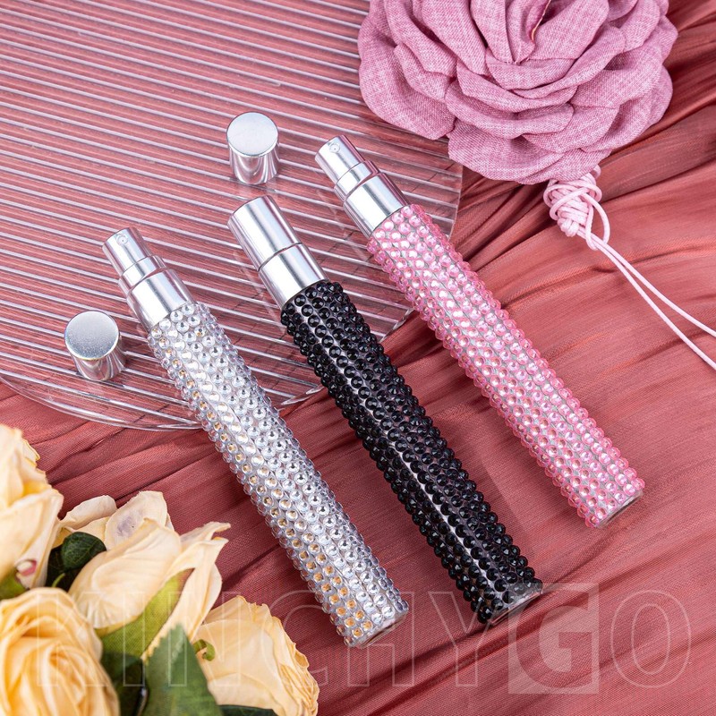 KINCHYGO, 3 Pack 10ml Rhinestone Empty Perfume Spray Bottles for