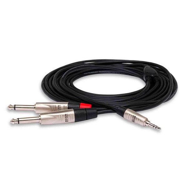Hosa HMP-003Y REAN 3.5mm TRS to Dual 1/4" TS Pro