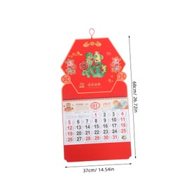 Operitacx Wandkalender 2025 Chinesische Kalender Chinesischer Mondkalender Monatskalender Büro-hängekalender Tageskalender Kalenderwand Chinesischer Neujahrskalender Rot Papier
