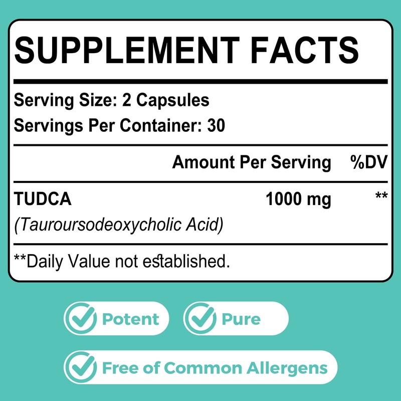 Kayseari TUDCA Bile Salts Supplement 1000mg - 60 Veggie Capsules,Liver