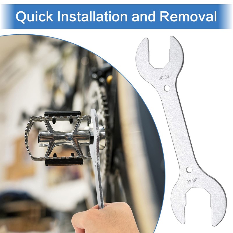 ShiSheng Headset Wrench 4-in-1 Bicycle Handlebar Key 30/32/36/40 mm, Silver