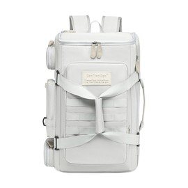 KEQIKAI Large Travel Duffle Bags Backpack for Men Women, 50L Sports Gym Bag with Wet Pocket, Waterproof Carry On Backpack Weekender Overnight for Workout, Fitness, Outdoor, Business Light Grey