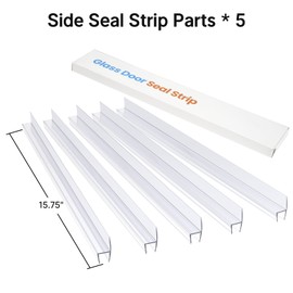 AmazerBath 3 PCS Shower Door Bottom Seal for 3/8 Inch Glass - (15.75 Inches x 3), 3 Section Segmented Shower Installation Kit Frameless Glass Door Seal Strip