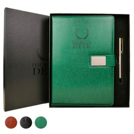 B5 REGAL Diary 2025 Day to Page Vegan Leather Hard Cover with Liquid Ink Ballpoint Pen Yellow Folio for Long Notes Professional Daily Planner for 365 Days 25.5 x 18 cm