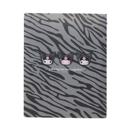Sanrio 071544 Loose Leaf Binder (Monotone Animal), Chrome, PP, Paper, B5 Size, Supports 26 Holes