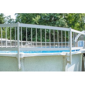 Aqua Select Above Ground Swimming Pool Resin Safety Pool Fence Base | Premium Quality UV Protected Vinyl | Keeps Pool Toys in and Intruders Out | Kit C - 2 Sections | Easy Installation | White