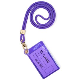 SENLLY ID Badge Holder with Neck Lanyard Strap, Minimalist Design Soft Card Holder