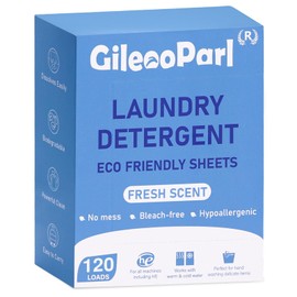 Laundry Detergent Sheets - Fresh Scent (240 Loads) Eco Detergent Sheets for Travel & Home - Zero Waste, Plastic Free Liquidless Soap Strips, Plant-based