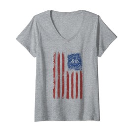 Womens Chevrolette Corvette American Flag | #27936 V-Neck T-Shirt
