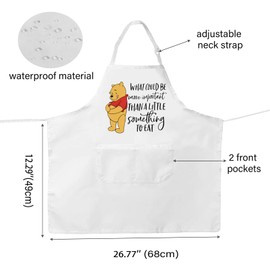 JTOUK Pooh Bear Kitchen Apron Cartoon Character Fans Gift Pooh Lover Gift Magic Kingdom Gift (Pooh Apron EU)