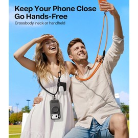 TORRAS Phone Lanyard with Hanging Loops, Adjustable Anti Theft Phone Strap Crossbody for iPhone 17 Pro Max,Skin-Friendly,2 Tabs, Universal Cell Phone Neck Lanyard for Daily & Outdoor Activities, Black