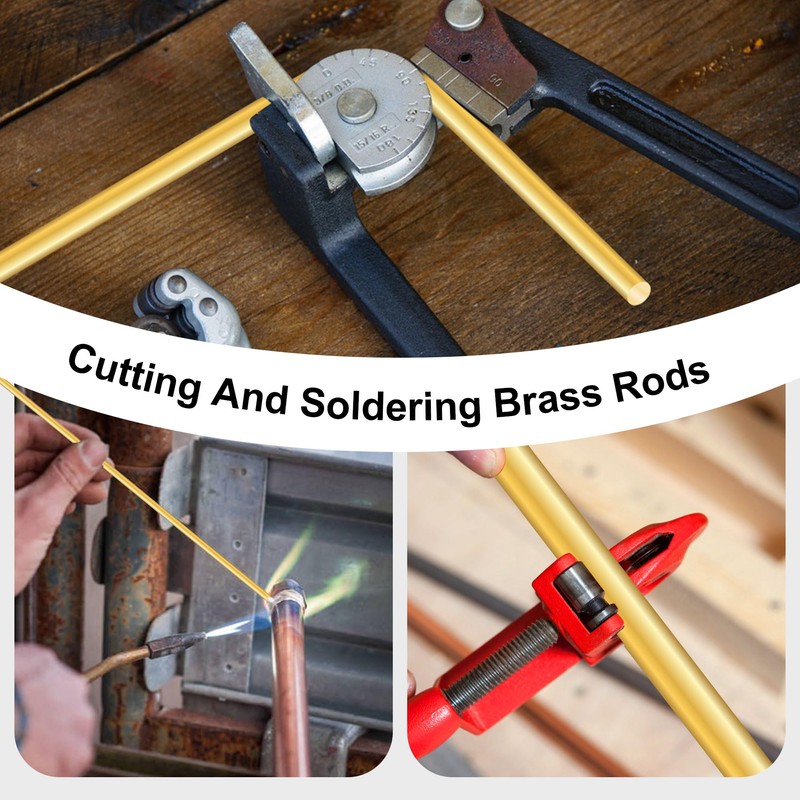 LAVMHAB Brass Rod 4 mm x 300 mm, Brass Solid