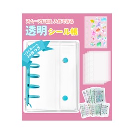 Sealing Notebook, Binder, Transparent, 1 Main Unit, 30 Refills, Folding, Scratch Resistant, Smooth Access, M5 Card Storage, 5-Hole Ring File, Card Sleeve, Large Capacity, Clear, PP Sheet, Pocket