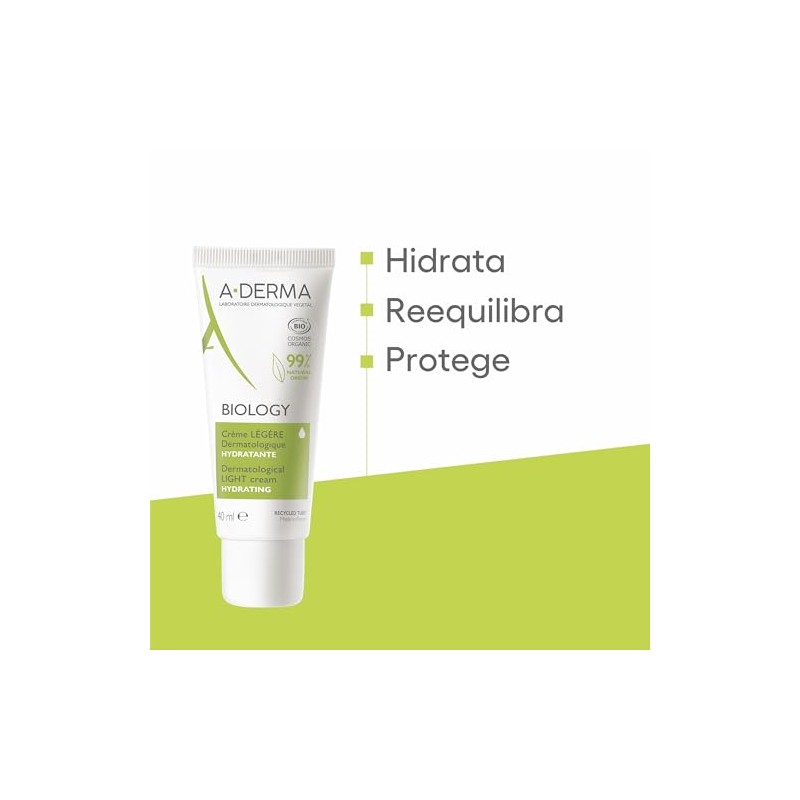 Aderma Biology Crema Hidratante Ligera Dermatológica Piel Frágil Normal Mixta