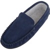 SNUGRUGS Mens Berber Fleece Lined Moccasin Slipper with Non-Slip Rubber