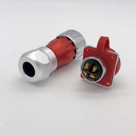 CNLINKO 4 Pin Power Industrial Circular Connector, Female Plug & Male Panel Mount Receptacles Socket, Outdoor Waterproof IP67, Zinc Alloy Metal Case, Heavy Duty