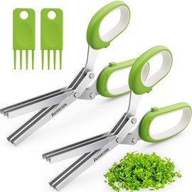 Astercook Herb Scissors-2-Pack, Stainless Steel Kitchen Scissors, Rust-Proof Kitchen Shears for Fast Cutting Herbs, Parsley, Green Onions-Ergonomic Handle