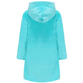 BTPEIHTD Kids Hooded Bathrobe Girls Soft Plush Hooded Flannel Pajamas Sleepwear Boys Spa Robe Aqua 11-12 Years