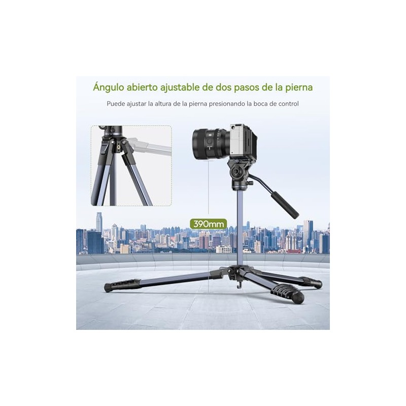 ULANZI Ombra Video II Trípode para cámara con Cabezal Fluido,157CM