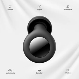 Tapones para Oídos para Dormir 45 dB, Tapones Auditivos Reutilizables de Silicona (8 uds), Protectores Auditivos y Canceladores de Ruido para Dormir, Deportes y Estudio (negro)