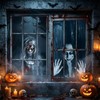 2 PCS Halloween Window Decorations Scary Ghost and Bloody Zombie