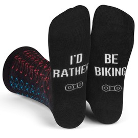 I'd Rather Be Biking Socks for Men & Women - Gifts For Bicycle Lovers and Cyclists