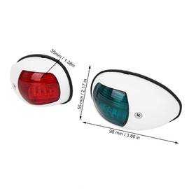 Luz de navegación marina, lámpara de señalización DC12V 3W LED rojo y verde Luz de navegación impermeable para barcos()
