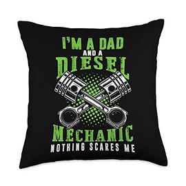 Father_s Day I_m Dad And Diesel Mechanic Car Mechanic Gifts Throw Pillow