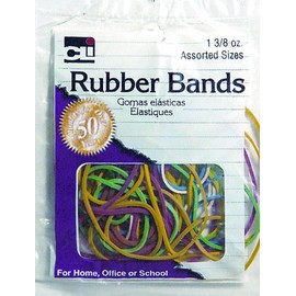 Charles Leonard Rubber Bands, 1 3/8 Ounce Bags, Assorted Sizes/Colors (56385)