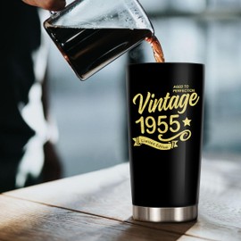 KERAOO Happy 60th Birthday Tumblers Gifts for Men Women, Back in 1965 Stainless Steel Tumblers Gifts, 1965 60 Years Old Birthday Gift For Wife Husband Mom Dad