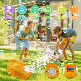 PANACARE Professional Bubble Machine Automatic Maker for Kids, 8000+ Bubs per Min, Portable Bubble Blower Toy Gift for Outdoor Parties, Weddings