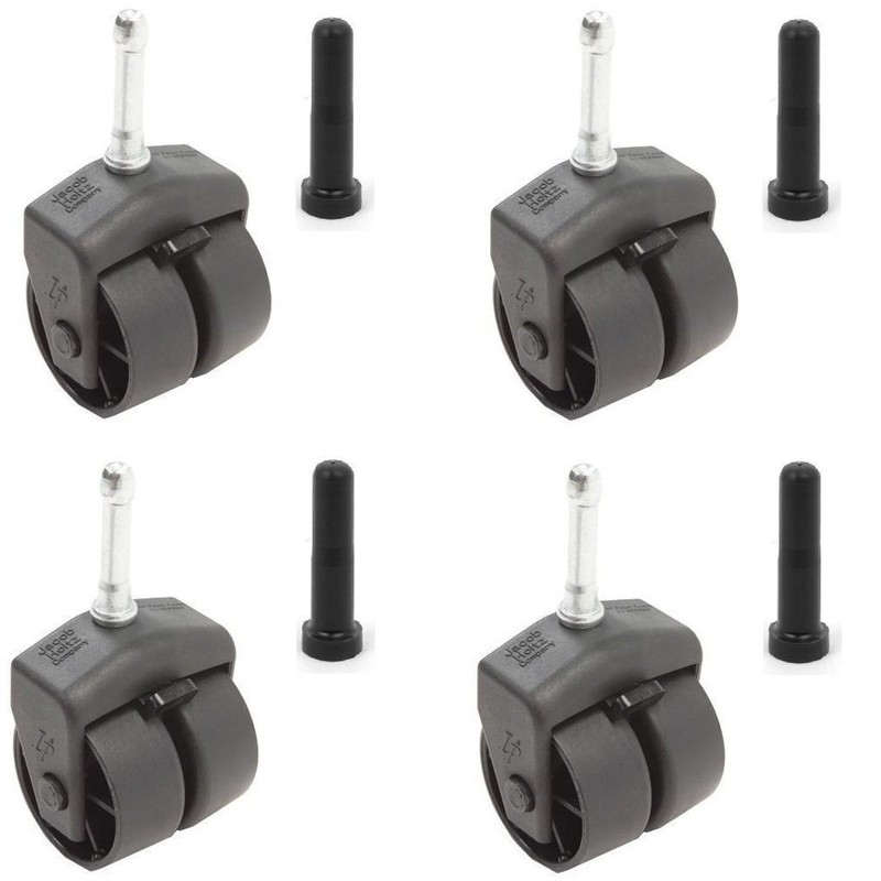 Set of 4 Locking Bed Frame Casters with Sockets