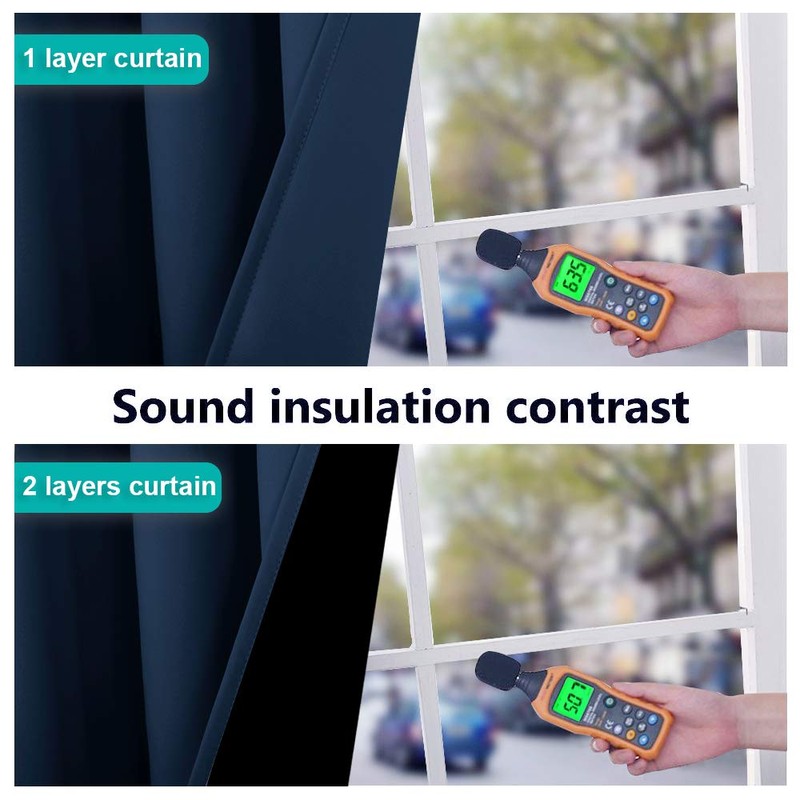 NICETOWN 100% Blackout Curtain Set, Thermal Insulated & Energy Efficiency
