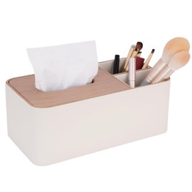 Meewtunn Tissue Case, Multi-functional Storage Box, Stylish, PU Leather Material, Tissue Box, Tissue Cover, Paper Towel Case, Small Items, Storage, Scandinavia, Simple, For Home and Office, Top