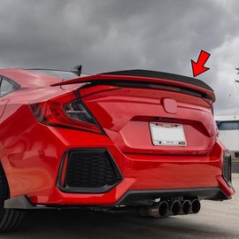 SpoilerKing Gurney Flap Add-on Lip Spoiler (284GF) Compatible with Honda Civic Si 4dr 2016-2021 Black
