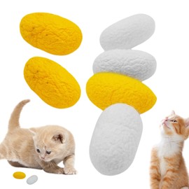 Cat Toys Balls | Cat Toys for Indoor Cats,6X Natural Silk Cocoon Toys Boredom-Relieving for Cats, for Kitten Training Indoor Play
