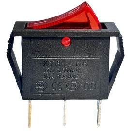 Replace 3 pin 2 Position Red Lighted Rocker Switch for Desktop Grinder,Electric Fireplaces,Neon Lamp,Household appliances,Lawn Mower,Snowblower