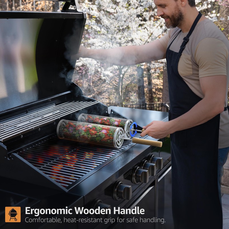 Sorbus Grill Basket - Stainless Steel Large Folding Barbecue Grilling