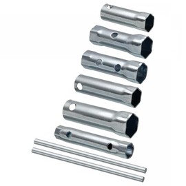 TA-VIGOR 6Pcs Spark Plug Socket Wrench Set, Double-Ended Spanner with T-Handle Bars Carbon Steel Ignition Tool Kit for Auto Motorcycle Tiller (10/12mm, 21mm, 17/19mm, 16/18mm, 16mm)