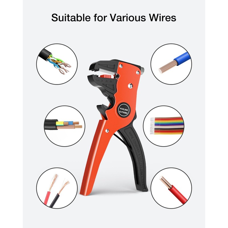 VCELINK Automatic Quickstrip Wire Stripper and Cutter, Professional Quick Strip