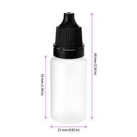 TAICHEUT 300 PCS 10ml Dropper Bottles, 60x21mm Squeezable Dropper Bottles with Black Lids, Empty Clear Plastic Dropper Dispenser for Makeup, Sample