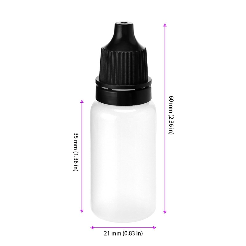 TAICHEUT 300 PCS 10ml Dropper Bottles, 60x21mm Squeezable Dropper Bottles