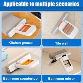 2026 Foldable Water Absorbing Desktop Sponge Mop, Mini Compact Scrubber Pad Cleaner for Bathroom Kitchen Glass Living Room Car, Effortless Multi-Scene Scratch-Free Cleaning