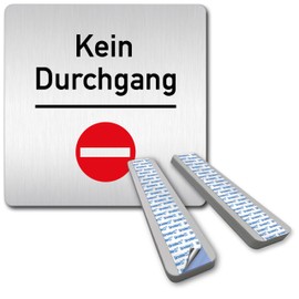 Türschilder24 XXL Door Sign 125 x 125 mm No Entry/Passage/Exit, Enter Prohibited (No Passage + Spacer)