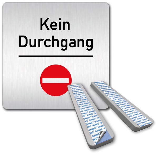Türschilder24 XXL Door Sign 125 x 125 mm No Entry/Passage/Exit,