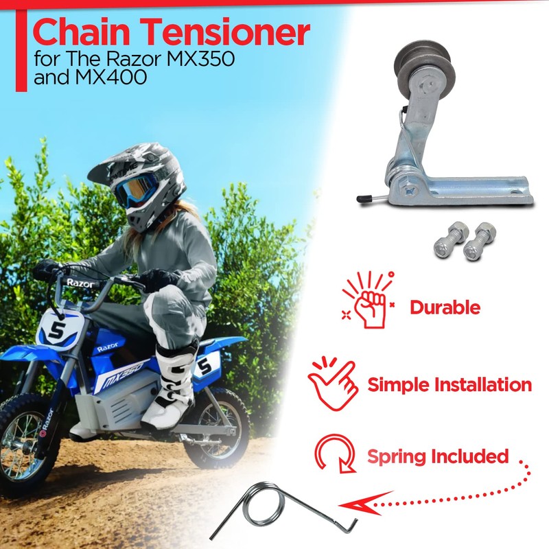 AlveyTech Silver Chain Tensioner with Spring for The Razor MX350,