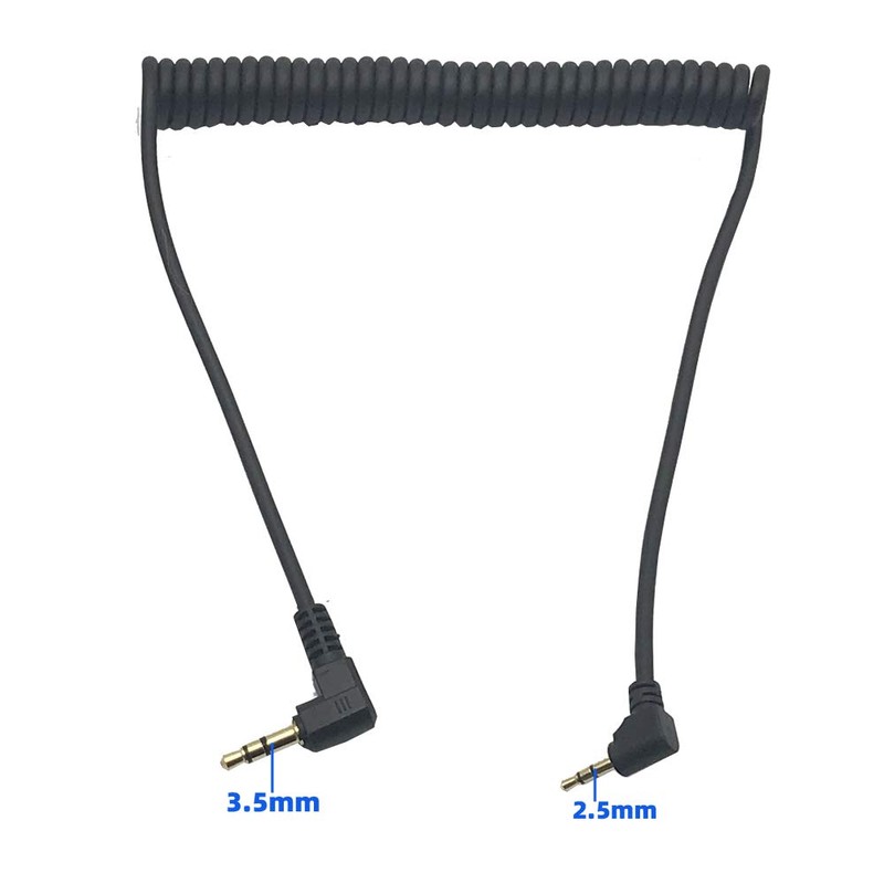 Seadream Coiled 2.5mm to 3.5mm Aux Cable 2Pack 90 Degree